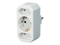 Brennenstuhl Adapter with 2 + 1 sockets, Hvid