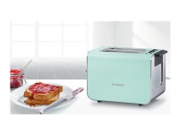 Bosch TAT8612 - Brødrister - 2 skive - 2 Holdere - mynte-turkis/sort-grå