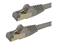 StarTech.com 3m CAT6A Ethernet Cable, 10 Gigabit Shielded Snagless RJ45 100W PoE Patch Cord, CAT 6A 10GbE STP Network Cable w/Strain Relief, Grey, Fl