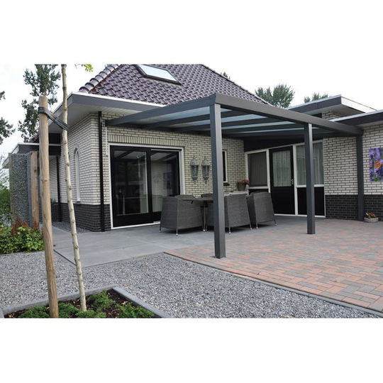 Terrasseoverdækning Alu Legend Hærdet Glas - 400x300cm - RAL7016 Antrasit