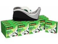 Tape 3M Scotch® C60 tapedispenser sølv + 16 æsker Scotch® Magic™ tape 19mm x 33m