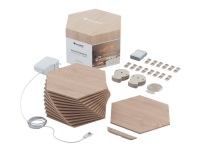 Nanoleaf Elements Starter Kit - Trådløs belysningsindstillingspanel - LED x 13 - total: 24.83 W - varmt til køligt hvidt lys - hexagon - træ