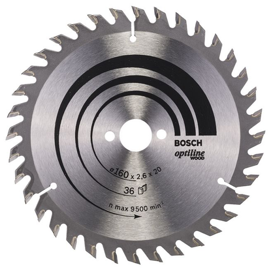 Bosch Rundsavsklinge.optiline 160x2,6x20/16 Mm 36 T - 2608640597