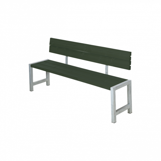 Plus Plankebænk m/ryglæn - 176 cm - Grøn - 185421-11