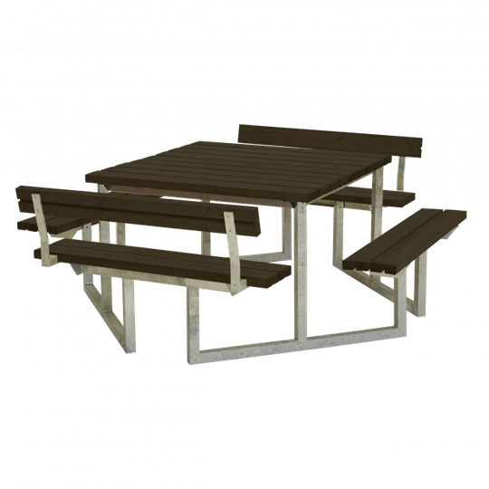 Plus Twist Bord/Bænkesæt m/2 ryglæn - 204 cm - Sort - 187811-15