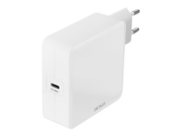 DELTACO - Strømforsyningsadapter - 65 Watt - 3.25 A - PD - på kabel: USB-C - hvid