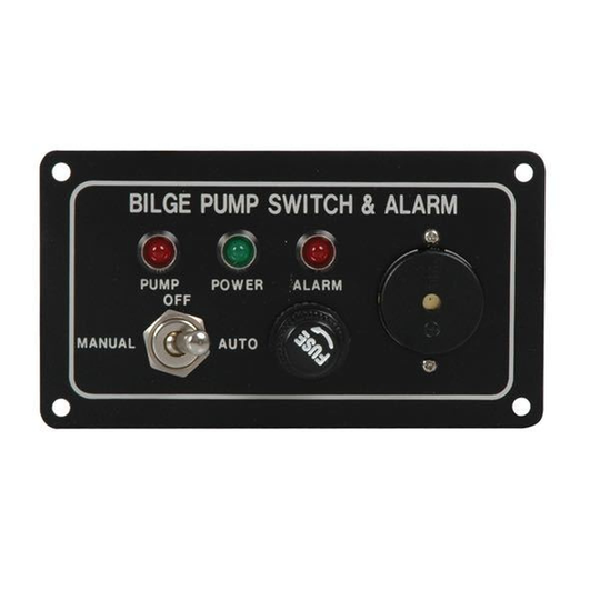 Pumpepanel med Akustisk Alarm, Vandret, IP66 Aluminium 89x50mm 12V