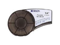 Brady WorkHorse Series B-430 - Polyester - skinnende - permanent akryllisk klæbemiddel - 76 my - sort på klart - Rulle (0,635 cm x 6,4 m) 1 rulle(r)