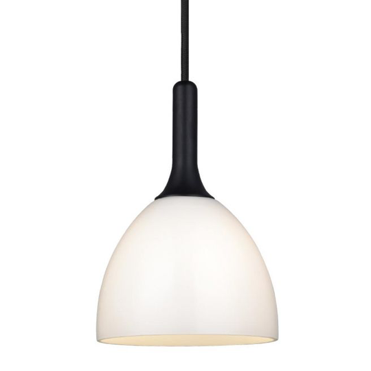 Halo Design BELLEVUE Pendel Ø14 G9, Opal / sort-Træ - 742233
