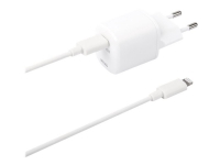 DELTACO USBC-AC141 - Strømforsyningsadapter - 20 Watt - 3 A - PD (USB-C) - hvid - for Apple iPad/iPhone/iPod (Lightning)