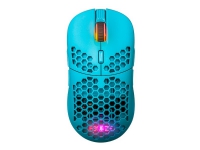 Fourze GM900 RGB - Mus - optisk - 6 knapper - trådløs/kabling - Bluetooth (2.4 GHz) - trådløs modtager (USB) - Turkis