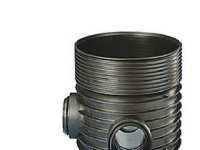 Rense-inspbrønd 600-315mm T3-4 - lige gennemløb og tilløb 90° for glat rør. Wavin PP