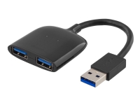 DELTACO UH-203 - Hub - 2 x SuperSpeed USB 3.0 - desktop