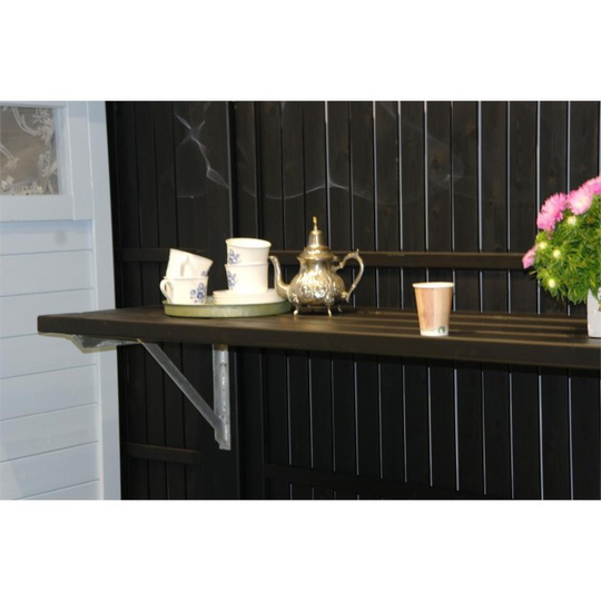 Plus bænk/hylde inkl. beslag og planker 207x50cm grundmalet sort 185640-15