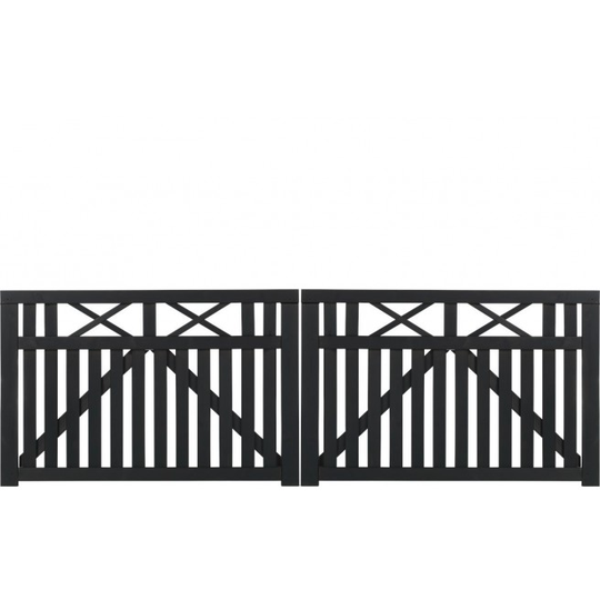 Plus Vinesse Dobbelt havelåge 300x98 cm grundmalet Sort 13415-15