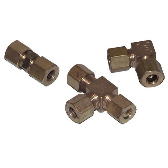 IGT Union Lige Fitting til Gasinstallation, til 8mm Rør Messing