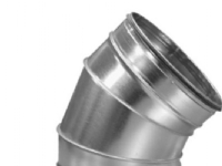 bøj. Ø250 45 gr. - BF-250-45 nippel/nippel falset galvaniseret