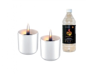 Tenderflame Gift Set, 2 Tabletop burners + 0,5 L fuel, Lilly 8 cm White