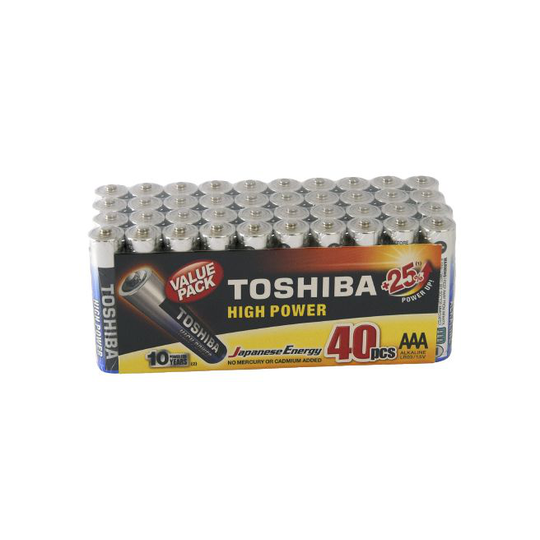 Toshiba Alkaline AAA Batterier - 40 Pak