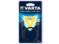Varta 57944101401, 1 m, USB A, USB C, USB 3.2 Gen 1 (3.1 Gen 1), Hanstik/Hanstik, Sort