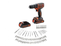 BLACK+DECKER BDCDC18BAFC - Bor/driver - ledningfri - 1-hastigheds - nøgleløs borepatron 10 mm - 30 N·m - 2 batterier - 18 V