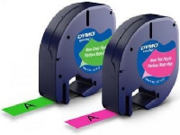 Labeltape DYMO® LetraTAG 12mm x 4m Neon (2-pack)