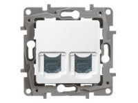 Legrand 664774, 2 x RJ-45, Skruer, Hvid, IP20, 75,8 mm, 35,5 mm