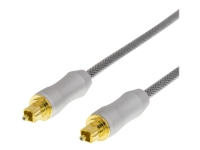 DELTACO Prime TOTO-11-K - Digital lydkabel (optisk) - TOSLINK han til TOSLINK han - 1 m - fiberoptik - grå