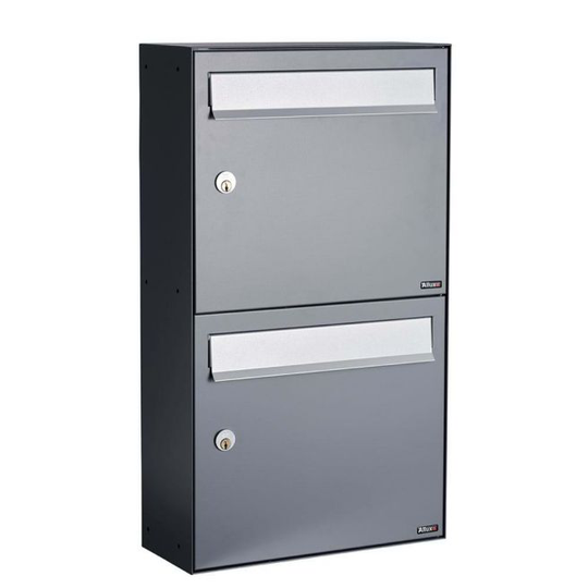 Allux HC4 - uden lås 2 modul Antracit m. grå klap Systempostkasse - F47770-2AN