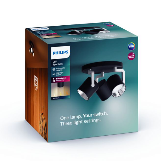 Philips LED SceneSwitch BYRL plate/spiral Sort 3x4.3W SELV - 8718696170212