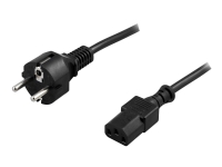 DELTACO DEL-110M - Strømkabel - CEE 7/7 (han) til IEC 60320 C13 - AC 250 V - 10 A - 3 m - lige stikforbindelse - sort