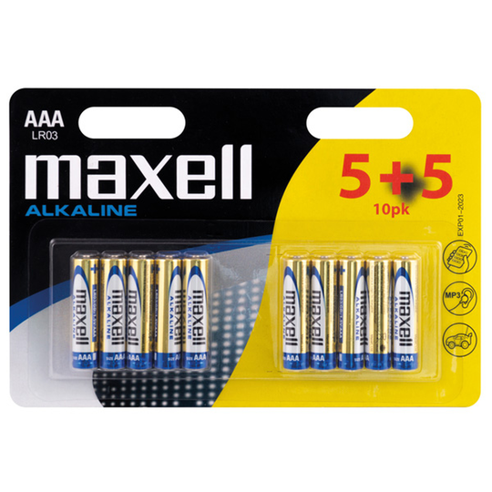 Maxell Alkaline AAA / LR 03 Batterier, 10 stk