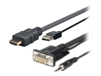 VivoLink Pro - HDMI-kabel - HDMI han til USB, HD-15 (VGA), stereo mini-jackstik han - 5 m