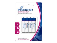 MediaRange - Batteri 4 x AAA / LR03 - Kul-zinc - 200 mAh