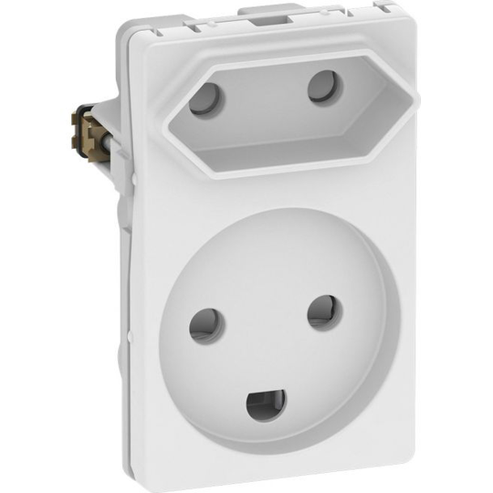 LK Fuga Kombi Stikkontakt M/jord 1 1/2 Modul Hvid - 541D68221L