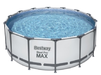 Bestway 5612X, 15232 L, Indrammet pool, Voksen & barn, Stige, Grå, Hvid, 54 kg, Diameter 427 cm, Højde 122 cm