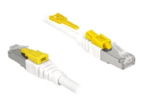 Delock Secure - Patchkabel - RJ-45 (han) til RJ-45 (han) - 2 m - STP - CAT 6a - halogenfri - hvid