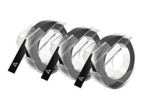DYMO® 3D prægetape 9mm x 3m sort selvklæbende - (3 stk.)