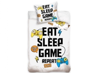 Eat, Sleep, Game, Repeat Gamer Sengetøj - 100 procent bomuld