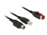 Delock - Forstærket USB kabel - USB PlusPower (24 V) (han) til USB Type B, Power mini-DIN (han) - 24 V - 3 m - sort