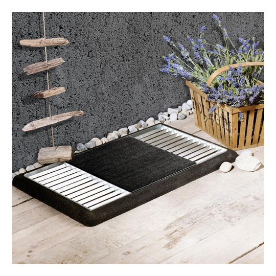 Plus CUBIC rist 40x80 cm m/kunststofmåtte sort + gummiramme