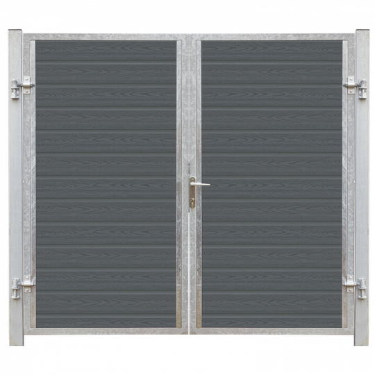 Plus Artura Dobbeltlåge HI 197×175 cm + 16 cm galvaniserede stålstolper - 17594-1