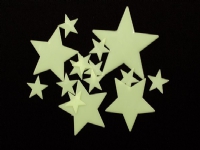 Glow-in-the-dark Stjerner 15stk. ass. i blister