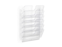 DURABLE FLEXIPLUS - Litteraturholder - vægmonterbar - 6 rum - for A4 - gennemsigtig