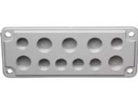 FIBOX Flange med gevind polycarbonat str.2 for 280mm kasseside med skruer 6 x M20 + 5 x M25