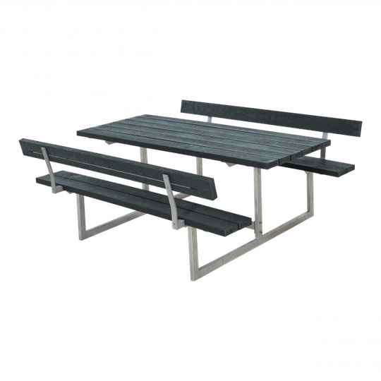 Plus Basic Bord/Bænkesæt m/2 ryglæn - 177 cm - ReTex - Grå - 185812-38