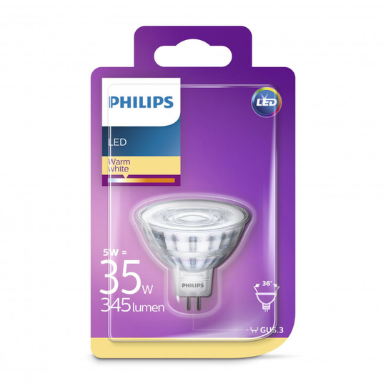 Philips LEDClassic glas spot 35W GU5 3 varm hvid ikke dæmpbar 1 stk - 8718696710494