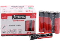 Olympia 40180, AAA, Alkaline, 24 stk, 7 År, Sort, Rød, Vinduesboks
