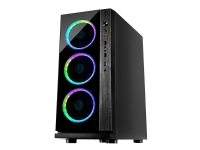 Inter-Tech W-III RGB - Tower - ATX - sidepanel med vindue - ingen strømforsyning - USB/Lyd