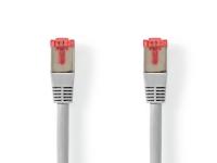Nedis - Patchkabel - RJ-45 (han) til RJ-45 (han) - 10 m - 6 mm - S/FTP - CAT 6 - formet, rund - grå